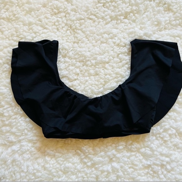 New! EBERJEY So Solid Jenna Ruffle Bikini Top & Coco Bottom Set in Black - Picture 9 of 14